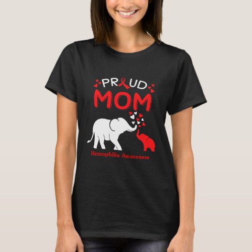 Proud Elephant Mom HEMOPHILIA AWARENESS  T_Shirt
