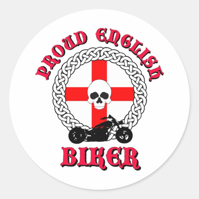 Proud English Biker Classic Round Sticker (Front)