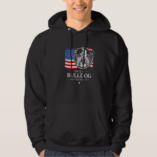 Proud English Bulldog Mom American Flag Patriotic  Hoodie