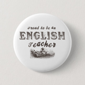 Proud English Teacher Victorian Pinback Button