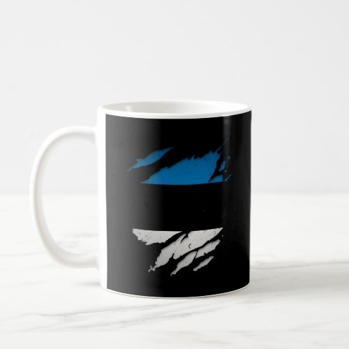 Proud Estonian Torn Ripped Estonia Flag Coffee Mug