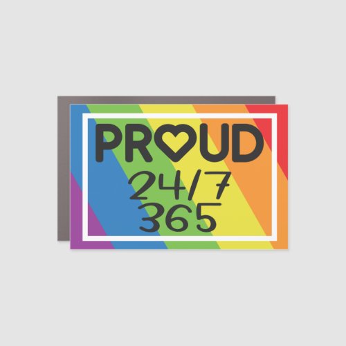 Proud everyday rainbow colors pride month car magnet