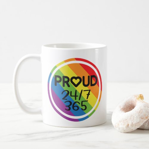 Proud everyday rainbow colors pride month coffee mug