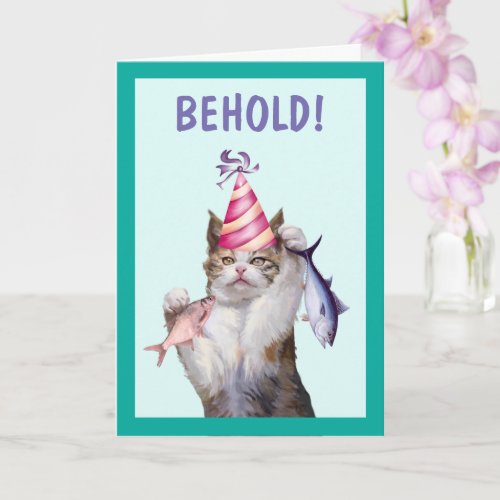 Proud Excited Cat Birthday Card