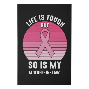 Proud Family Breast Cancer Warrior Mother-in-Law Faux Canvas Print
