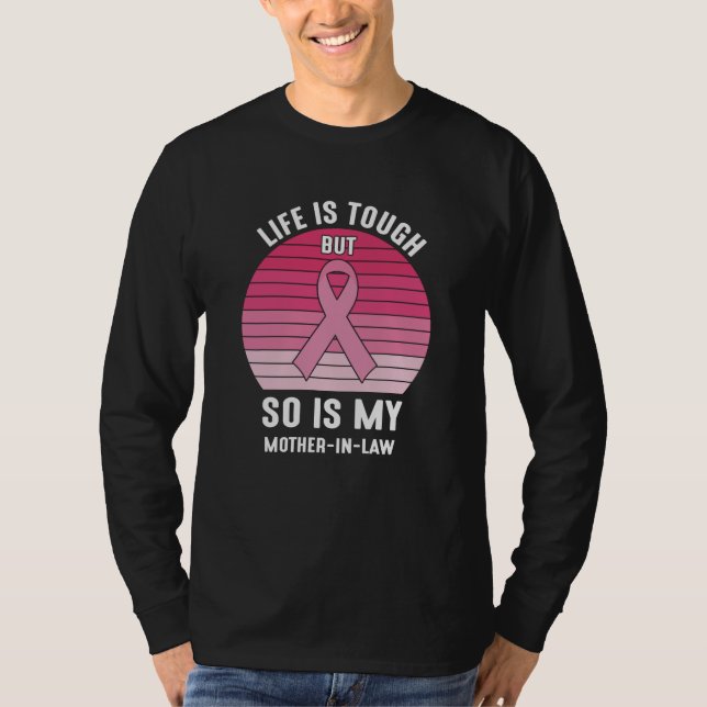 Proud Family Breast Cancer Warrior Mother-in-Law T-Shirt (Front)