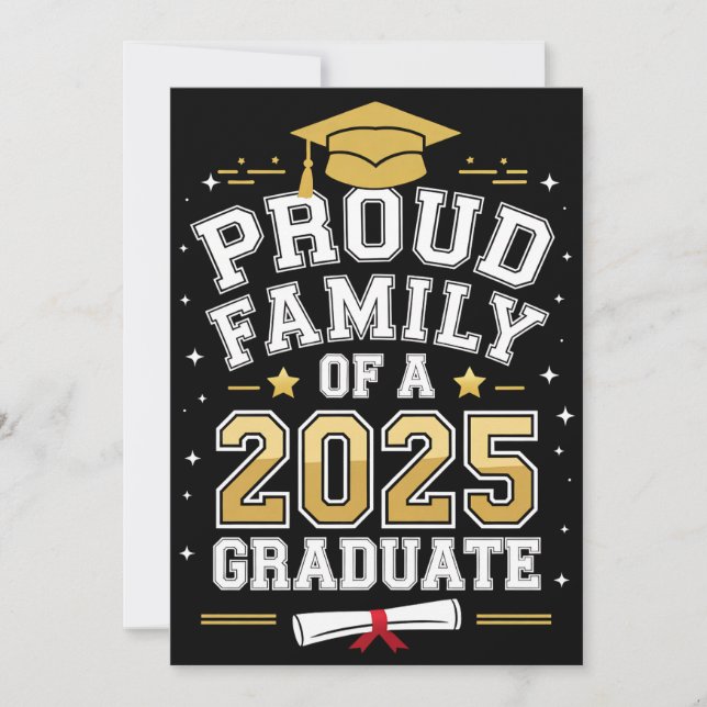 Proud Family Of A 2025 Graduate Graduation Invitation (Front)