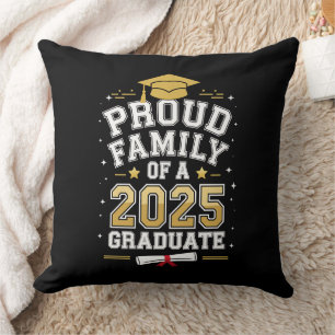 Proud Family Of A 2025 Graduate Graduation Throw Pillow