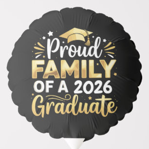 Proud Family Of A 2026 Graduate 26 Gold Graduation Balloon