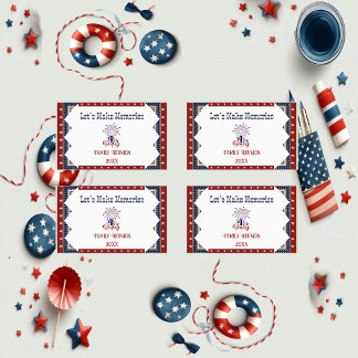 Proud Family Reunion 4th July Stars Firecrackers Rectangular Sticker