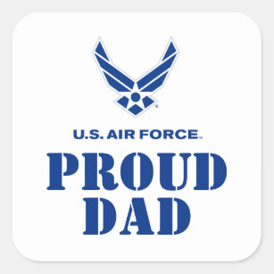 Proud Family – Small Air Force Logo & Name Square Sticker
