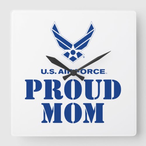 Proud Family  Small Air Force Logo  Name Square Wall Clock