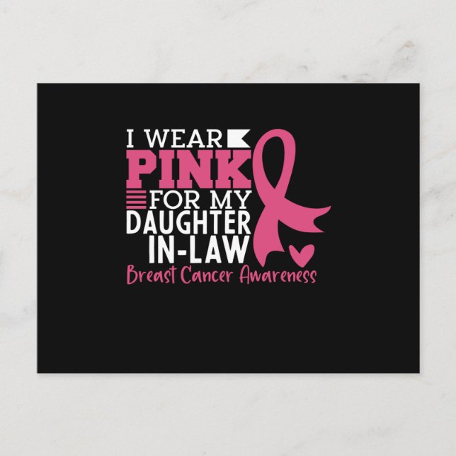 Proud Family Support Daughter-in-Law Breast Cancer Postcard (Front)
