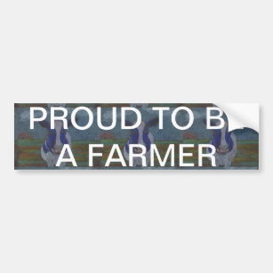 Proud Farmer Dairy Cow Bumper Sticker