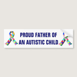 Proud Father Autistic Child Autism Bumper Sticker