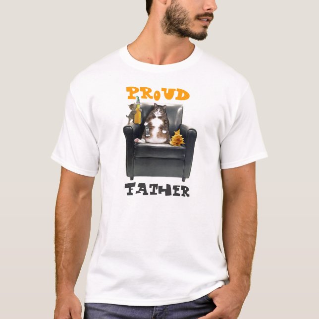 "Proud Father" Cats T-shirt (Front)