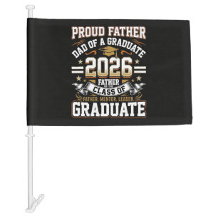 Proud Father Class of 2026 Graduate Car Flag