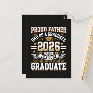 Proud Father Class of 2026 Graduate Postcard