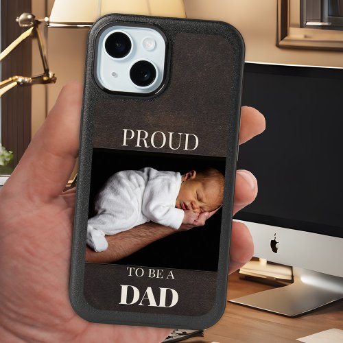 Proud Father Faux Leather Photo Phone Case