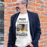 Proud Father of a 2025 Graduate T-Shirt<br><div class="desc">Beaming with pride of the success of your childs achievements! Then show them how proud you are with these personalized graduation ceremony t-shirts featuring a photograph of your kid,  the text "proud father of a 2025 graduate",  their name,  and high school/college.</div>