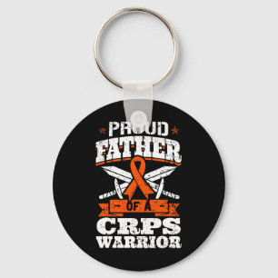 Proud Father Of A Crps Warrior Rsd Awareness Ribbo Keychain