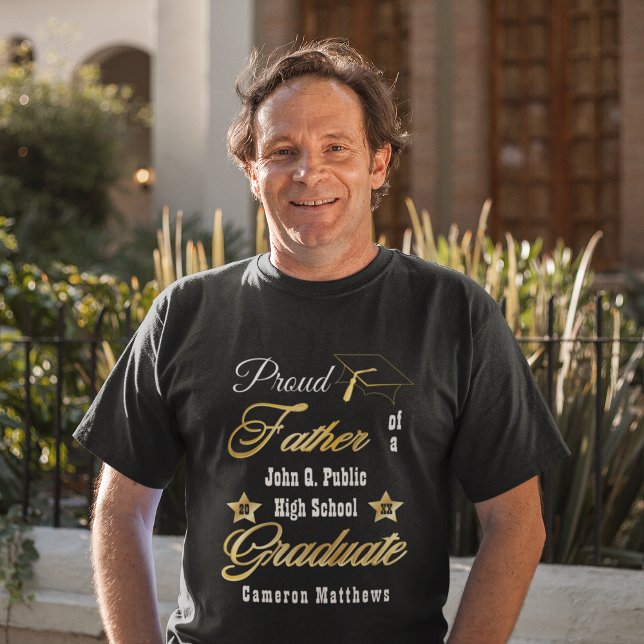 Proud Father of Graduate Name | School Graduation Tri-Blend Shirt (Creator Uploaded)