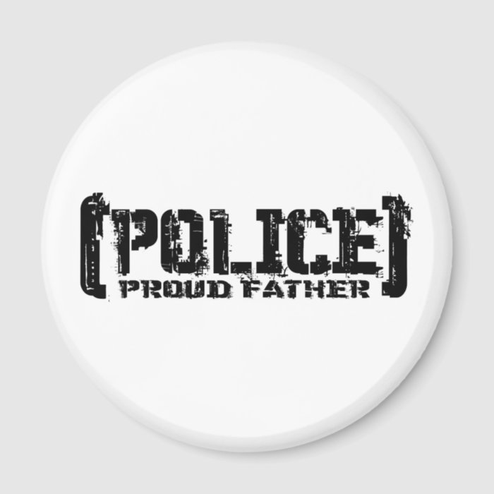 Proud Father   POLICE Tattered Refrigerator Magnet