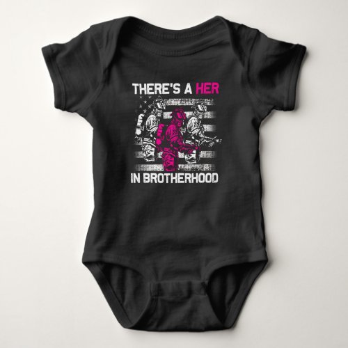 Proud Female Firefighter Women Fire Fighting Girl Baby Bodysuit