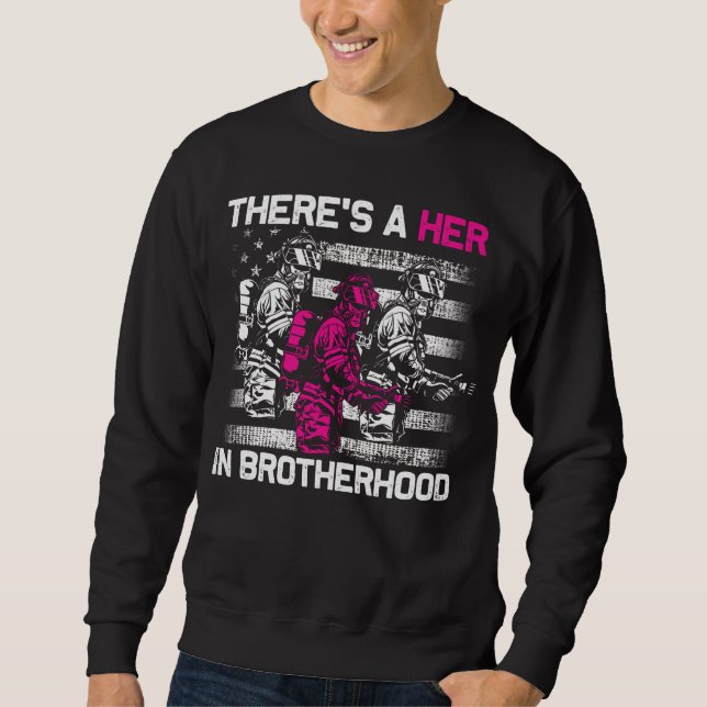 Proud Female Firefighter Women Fire Fighting Girl Sweatshirt (Front)