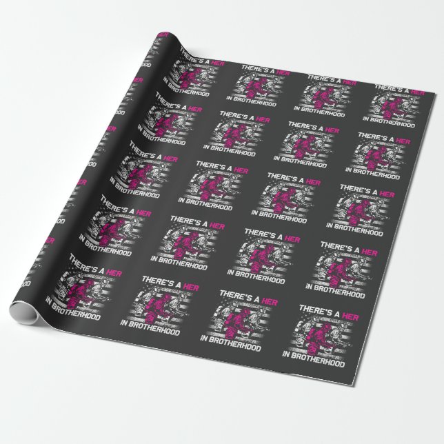 Proud Female Firefighter Women Fire Fighting Girl Wrapping Paper (Unrolled)