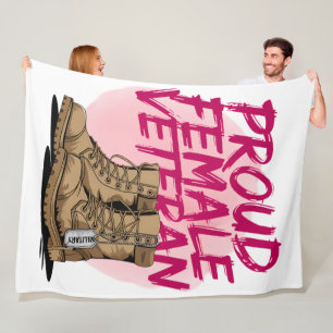 Proud Female Veteran Fleece Blanket