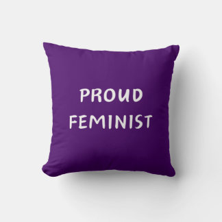 Proud feminist throw pillow