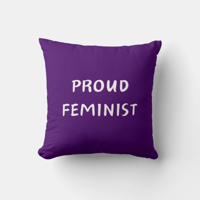 Proud feminist throw pillow (Front)