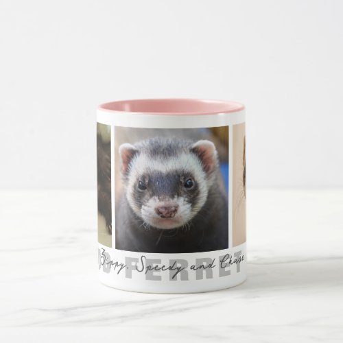 Proud Ferret Mom Custom 3 Photo Collage Mug