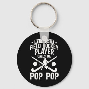 Proud Field Hockey Pop Pop Of A Field Hockey Playe Keychain