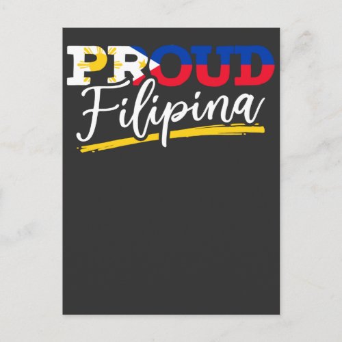 Proud Filipina Pride Philippines Woman Girl Postcard