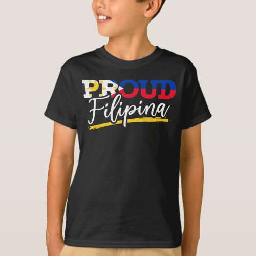 Proud Filipina Pride Philippines Woman Girl T_Shirt