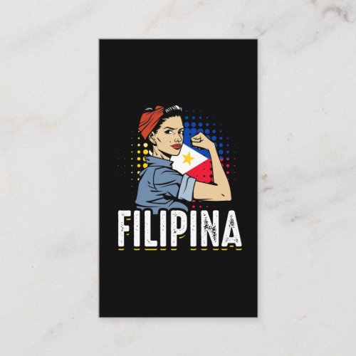 Proud Filipina Woman Girl Philippines Flag Business Card