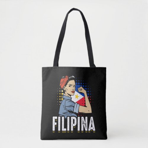 Proud Filipina Woman Girl Philippines Flag Tote Bag