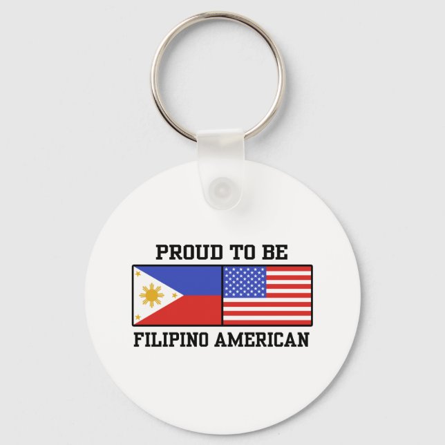Proud Filipino American Keychain (Front)