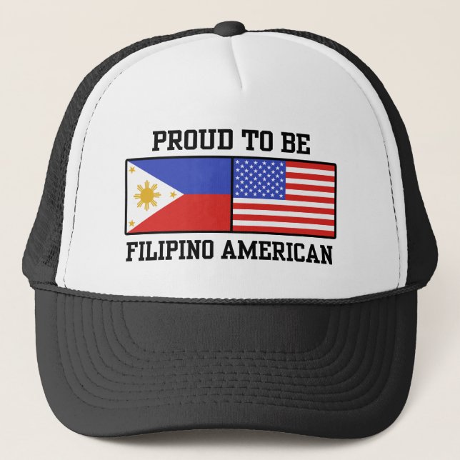 Proud Filipino American Trucker Hat (Front)