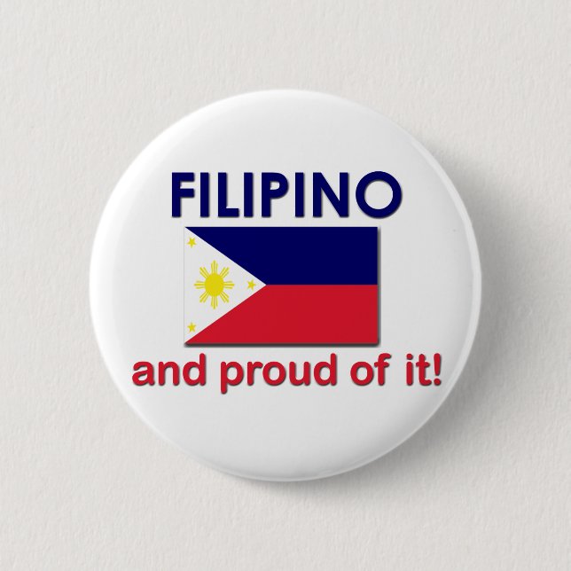Proud Filipino Pinback Button (Front)
