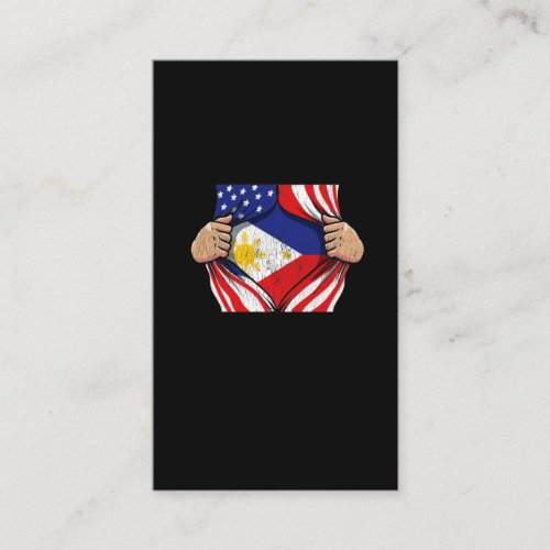 Proud Filipino Roots American Philippines Flag Business Card