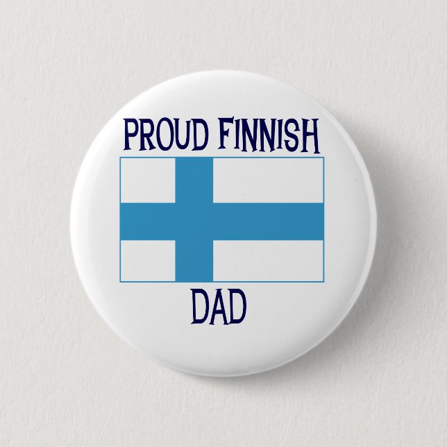 Proud Finnish Dad Pinback Button (Front)
