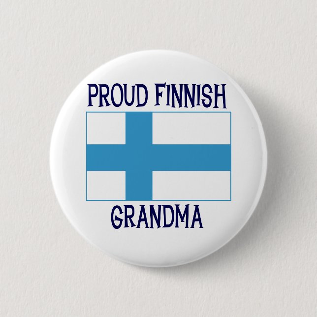 Proud Finnish Grandma Pinback Button (Front)