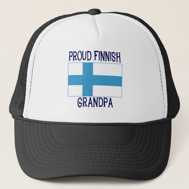 Proud Finnish Grandpa Trucker Hat (Front)