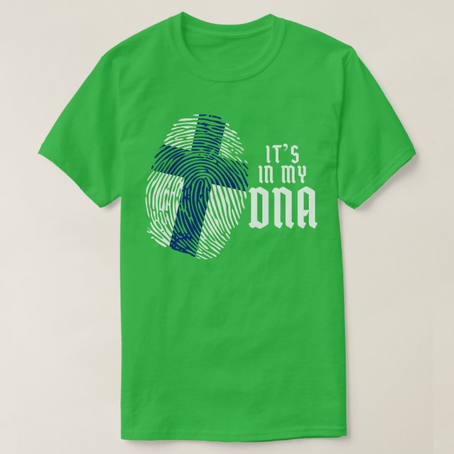 Proud Finnish Roots DNA Finland T-Shirt (Design Front)