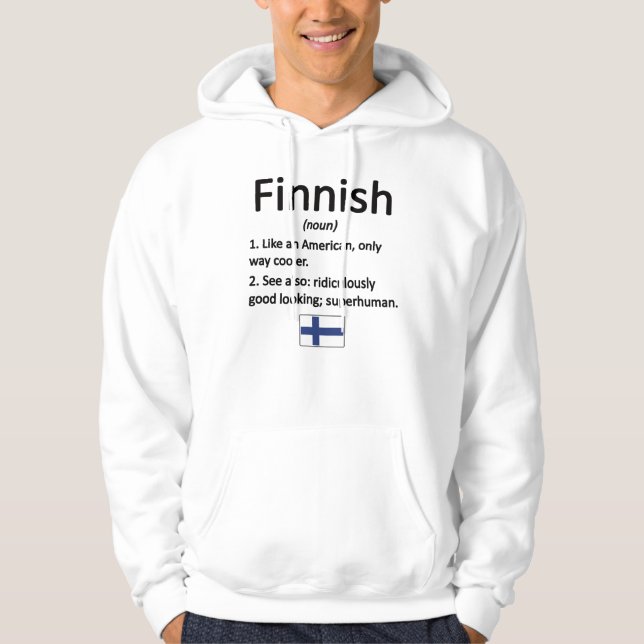 Proud Finnish Roots Finland Flag Finnish Heritage Hoodie (Front)