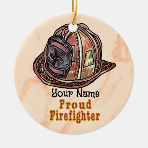 Proud Firefighter Ceramic Ornament