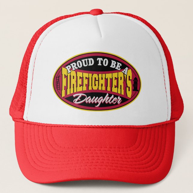 Proud Firefighter Daughter Trucker Hat (Front)